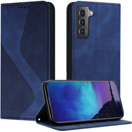 Coque Pour Samsung Galaxy S22, Coque Samsung S22, Housse Samsung S22, Housse En Cuir Pu Pochette Portefeuille Etui Magnetique Etui De Protection, Flip Case Pour Galaxy S22 (Bleu)
