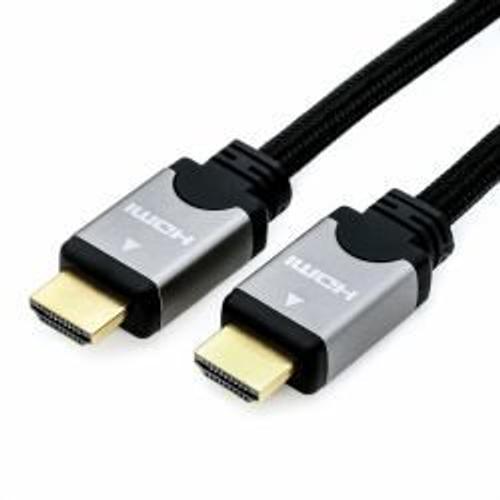 Roline High Speed - Câble HDMI avec Ethernet - HDMI mâle pour HDMI mâle - 7.5 m - double blindage - noir / argent