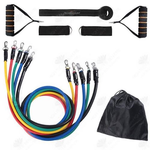 Htbe® Ensemble D'équipements De Fitness De 11 Pièces, Corde De Résistance, Bande De Résistance Multifonction, Musculation
