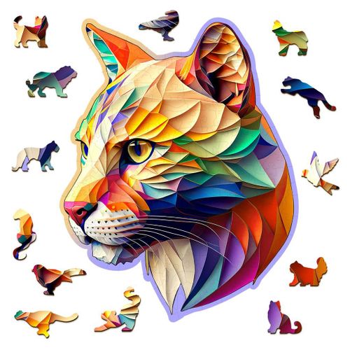 Puzzle En Bois Puma Chatoyant 150 Pcs