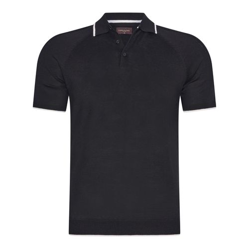 Cappuccino Italia Tipped Tricot Polo Noir