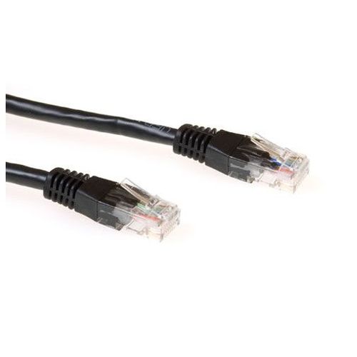 ECON-Line - Cordon de raccordement - RJ-45 (M) pour RJ-45 (M) - 1 m - UTP - CAT 6 - noir, RAL 9011
