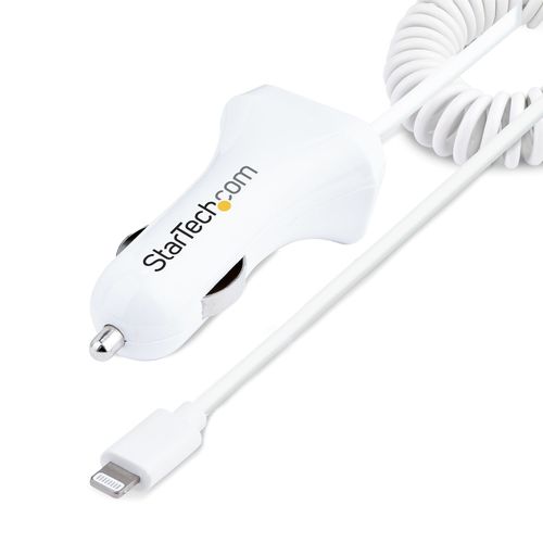 Chargeur Voiture Lightning Ave C Cable Spirala De 1m - Blanc