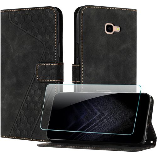 Coque Pour Samsung Galaxy A3 2017 / A320, Cuir Pochette De Portefeuille Avec Film De Protection D'ecran [Support] [Magnetique] Emplacements Cartes Pour Galaxy A320 - Noir