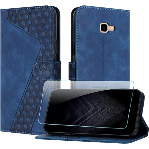 Coque Pour Samsung Galaxy A3 2017 / A320, Cuir Pochette De Portefeuille Avec Film De Protection D'ecran [Support] [Magnetique] Emplacements Cartes Pour Galaxy A320 - Bleu