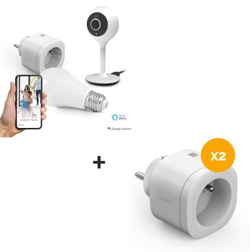 Kit Start Connect Avidsen Home (prise connectée + caméra connectée fixe + ampoule connectée) 3 Prises connectées + caméra connectée motorisée + ampoule connectée