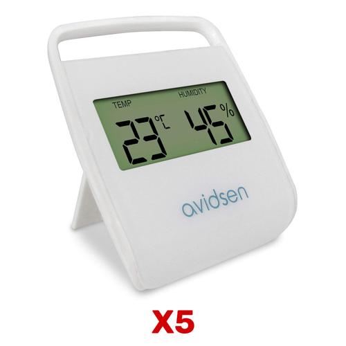 Thermomètre digital (température et humidité) pour intérieur avidsen Lot de 5