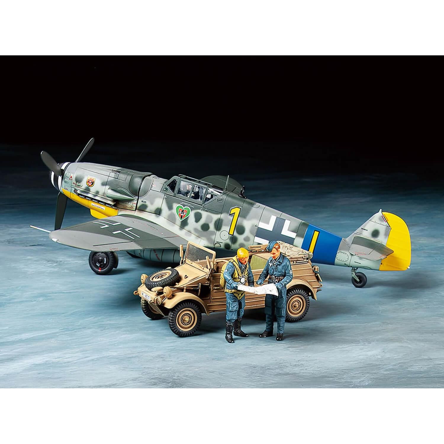 Set Maquettes Militaires : Messerschmitt Bf109 G-6 Et Kübelwagen Type 82-Tamiya