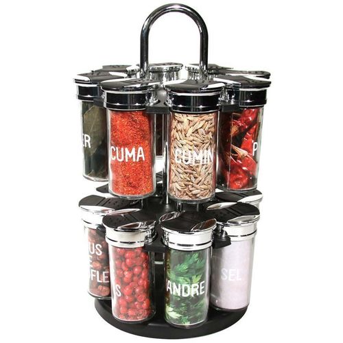 Carrousel À Épices Pots En Verre 16 Pots