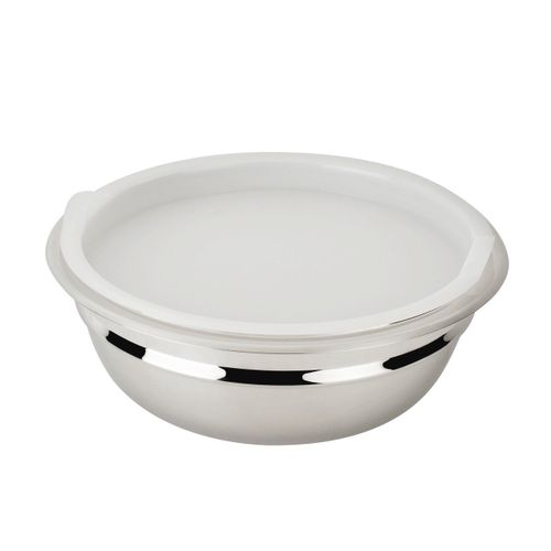 Ecovitam - Bol Pâtissier À  Fond Plat En Inox 18/10 Avec Couvercle - Diamètre 20cm