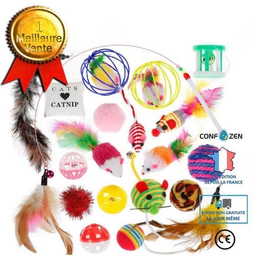 Confo® Ensemble De Jouets Pour Chats Pour Animaux De Compagnie Ensemble De Combinaisons De Couleurs Pour Souris Et Chats En P