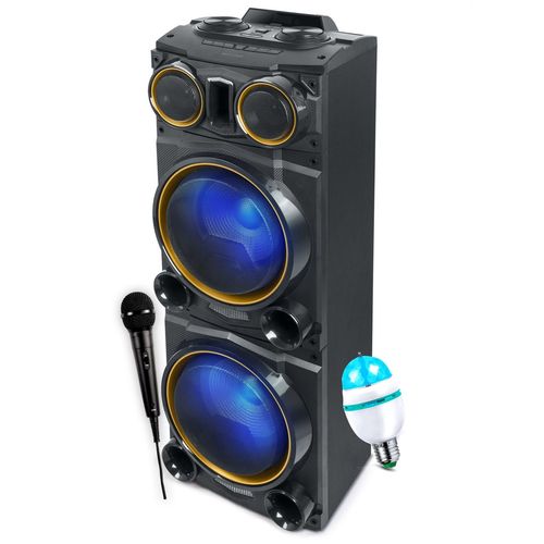 Enceinte Sono Party Box Muse M-1988 DJ, 800W, Effet LED multicolore, clignotante, USB/Bluetooth/Radio FM - 2 AUX, Ampoule DIAMS