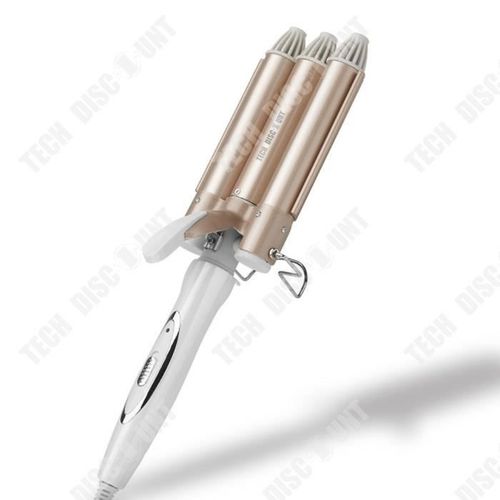 Td® Bâton Curling À Trois Tubes Pour Femmes, Tourmaline En Céramique Sèche Et Humide À Double Usage Ne Blesse Pas L'attelle De Cheve