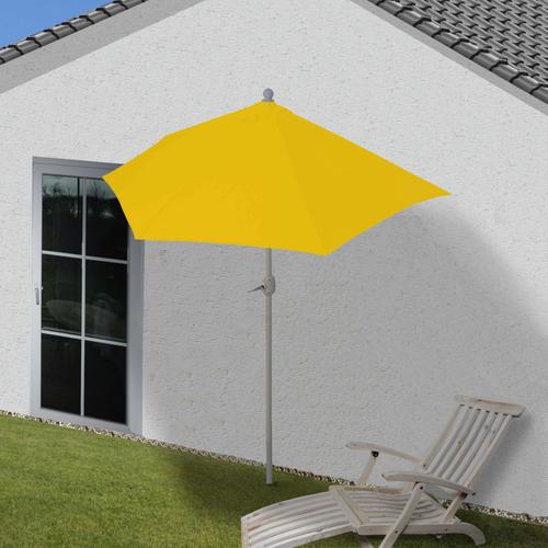 Parasol Demi-Rond Parla, Demi-Parasol Balcon, Uv 50+ Polyester/Alu 3kg   270cm Jaune Sans Support