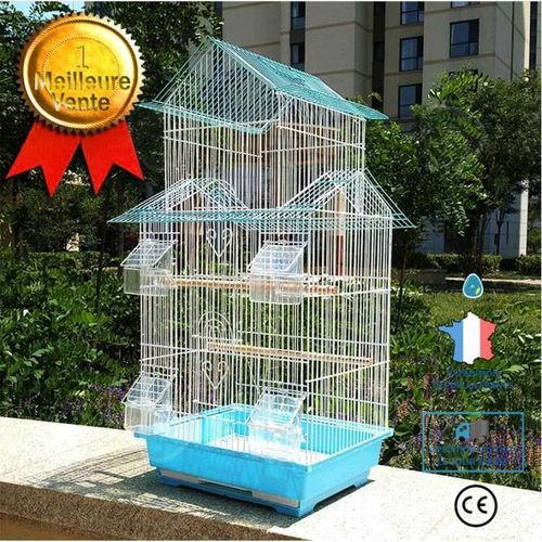 Cage À Oiseaux En Métal Net En Porcelaine Durable Nettoyage Facile Galvanoplastie Aucune Rouille Grande Cage De Villa