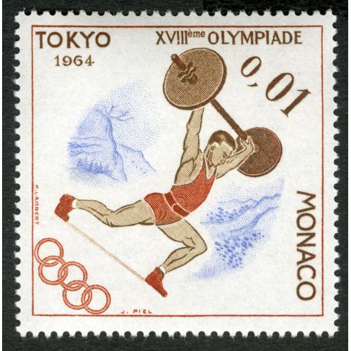 Timbre Non Oblitéré Monaco, Tokyo 1964, Xviiie Olympiade, Lambert, 0,01
