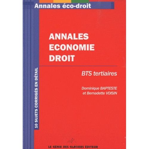 Annales Economie-Droit Bts Tertiaires