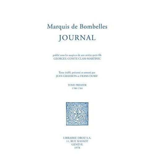 Journal - Tome 1, 1780-1784