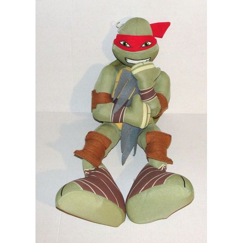 Peluche Tortue Ninja Raphael Armes Sai 44 Cm - Doudou Teenage Mutant Turtles Tmnt