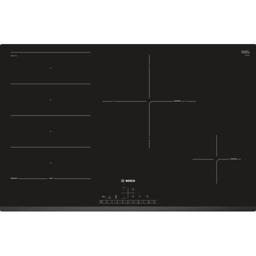 Bosch Serie 6 PXE831FC1E - Table de cuisson à induction - 4 plaques de cuisson - Niche - largeur : 75 cm - profondeur : 49 cm - noir - avec bord avant avec facettes