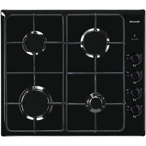 Brandt  BPE6410B - Table de cuisson au gaz - 4 plaques de cuisson - Niche - largeur : 56 cm - profondeur : 49 cm - noir