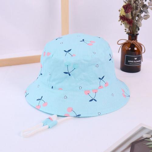 Couleur Bleu Cerise 48cm Printemps Automne Mince Dessin Animé Dinosaure Imprimer Bébé Seau Chapeau Coton Pêcheur Chapeaux Enfants Été Bambin Garçons Filles Panama Casquette De Soleil