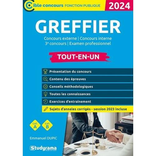 Greffier - Concours Externe, Concours Interne, 3e Concours, Examen Professionnel