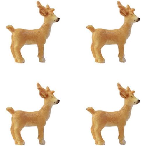 4 Pcs Miniature De Renne De Noël Statue Mini Petite Figurine De Cerf De Noël Ornement Miniature Pour Mini Jardin Décoration Aquarium Dollhouse Scrapbooking