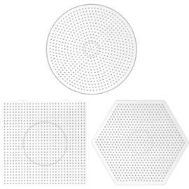 Lot de 3 perles à repasser en plastique - 5 mm - Plaque à repasser - Forme  carrée hexagonale - Outil de bricolage - Accessoires éducatifs