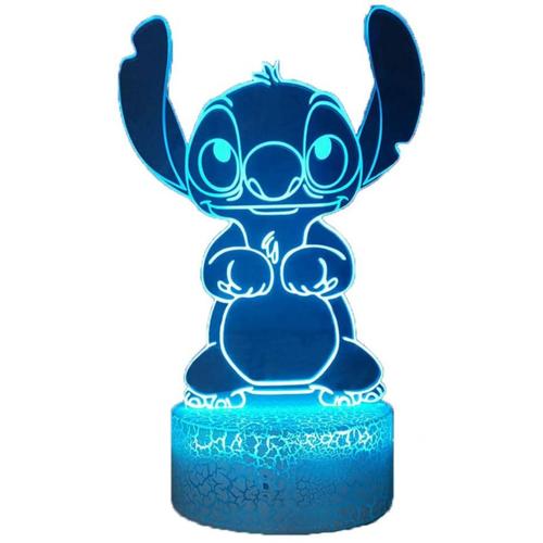 Lovely Stitch 3d Led Night Light, Cartoon Lilo & Stitch Lampe de table,  Lampe de bureau pour filles, Lampe de nuit pour chambre à coucher pour  bébé, Lampe de chevet, Lumière d'anniversaire