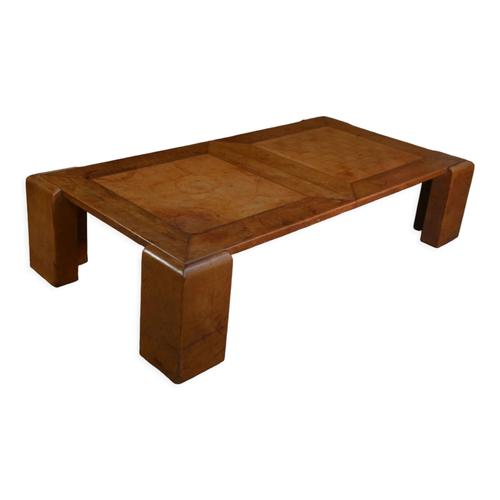 Table Basse En Cuir 1970  Marron