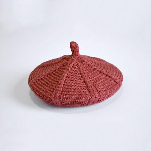 Couleur Rouge Rouille Taille Unique Béret De Peintre En Tricot Pour Bébé Et Enfant,Accessoire De Mode Style Hipster Pour L'automne Ou L'hiver, Idéal Pour Une Petite Fille,