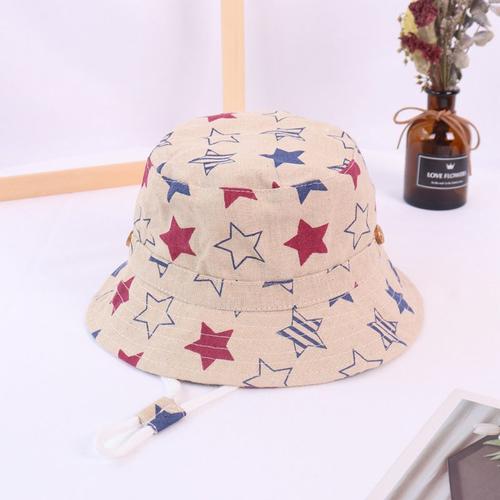 Couleur Etoile À Cinq Branches 48cm Printemps Automne Mince Dessin Animé Dinosaure Imprimer Bébé Seau Chapeau Coton Pêcheur Chapeaux Enfants Été Bambin Garçons Filles Panama Casquette De Soleil