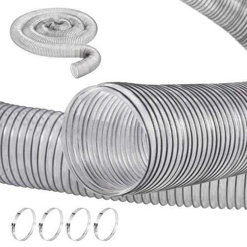 Tuyau Flexible d'Aspiration de Collecte de Poussière-VEVOR-10 cm x 6,1 m-Dépoussiérage pour Scie à Table, Raboteuse, Dégauchisseuse