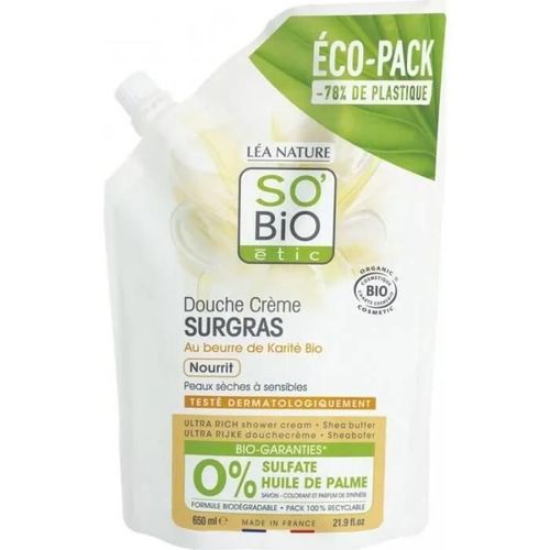 Douche Crème Surgras Au Beurre De Karité Bio - Lea Nature - Adulte - Flacon 