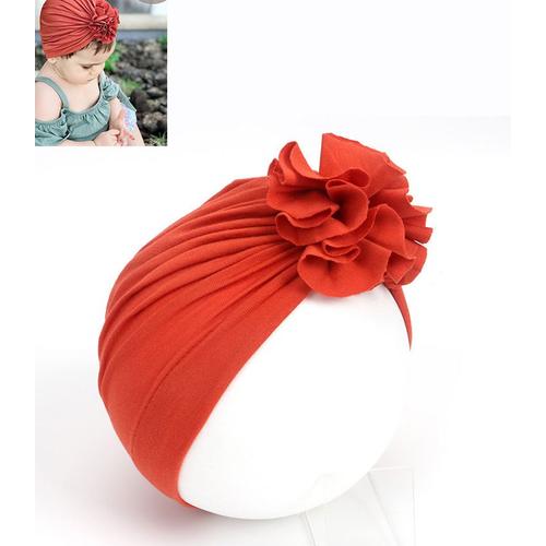 Chapeau Turban Fleur Femme - Rouge