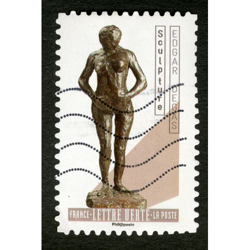 Timbre Oblitéré Sculpture, Edgar Degas, France, Lettre Verte, La Poste