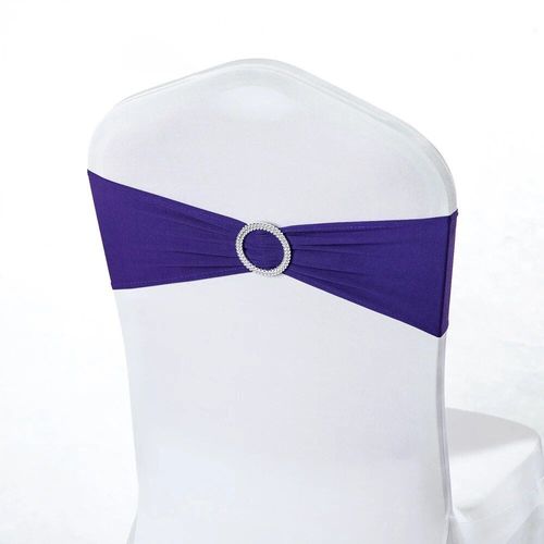 Ceinturage Classique En Lycra Bleu Royal,50 Pièces,Bande De Chaise Extensible,Boucle Ronde Pour Mariage,Conférence,Hôtel,Banquet,Fête