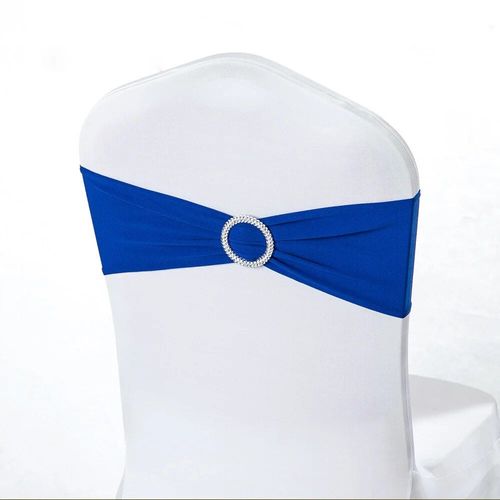 Ceinturage Classique En Lycra Bleu Royal,50 Pièces,Bande De Chaise Extensible,Boucle Ronde Pour Mariage,Conférence,Hôtel,Banquet,Fête