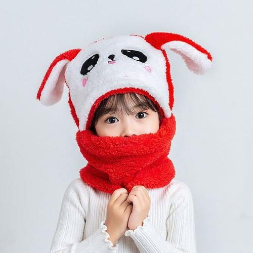 couleur rouge lapin adulte Chapeau pour enfants, bonnet molletonné