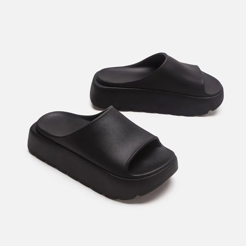 Chaussures Jianbudanpantoufles D'extérieur Pour Femmeépaissesrondespour Documents Solidesplateforme D'étédiapositives Brûleurchaussures De Plage