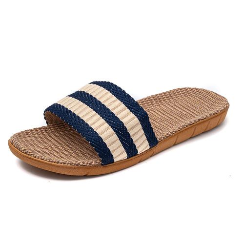 Sandales Plates En Lin Antidérapantes Pour Femme,Pantoufles D'niklégères,Semelle Souple,Maison,Été,36-45