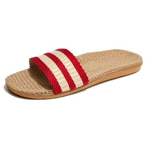 Sandales Plates En Lin Antidérapantes Pour Femme,Pantoufles D'niklégères,Semelle Souple,Maison,Été,36-45