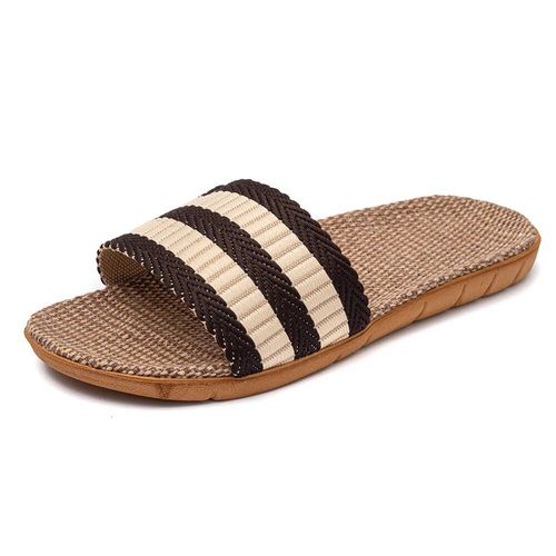 Sandales Plates En Lin Antidérapantes Pour Femme,Pantoufles D'niklégères,Semelle Souple,Maison,Été,36-45