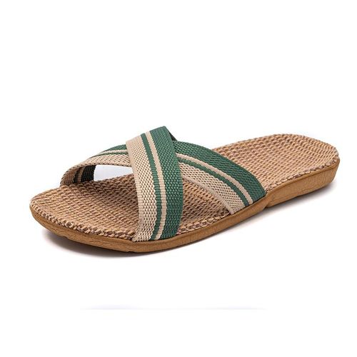 Sandales Plates En Lin Antidérapantes Pour Femme,Pantoufles D'niklégères,Semelle Souple,Maison,Été,36-45