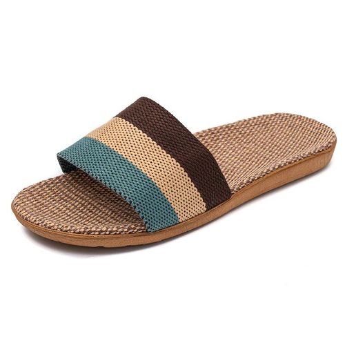Sandales Plates En Lin Antidérapantes Pour Femme,Pantoufles D'niklégères,Semelle Souple,Maison,Été,36-45