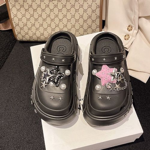 Pantoufles D'été Pour Femmes,Sandales À Plateforme Oligpunk,Sabots,Breloques En Biscuits,Diapositives De Plage,Tongs,Chaussures Décontractées Pour Femmes - 38