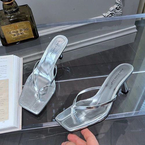 Suojialun-Pantoufle À Talons Hauts Et Fins Pour Femme,Tongs À Enfiler,Bande Étroite,Robe D'extérieur,Alicante,Été 2023 - 38