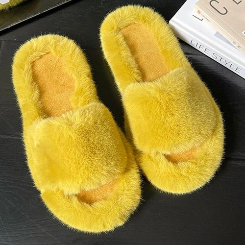 Pantoufles D'hiver Moelleuses Pour Femmes,Fourrure Chaude,Toboggans Confortables,Chaussures D'intérieur Pour Femmes,Doux,Grande Taille 35-42