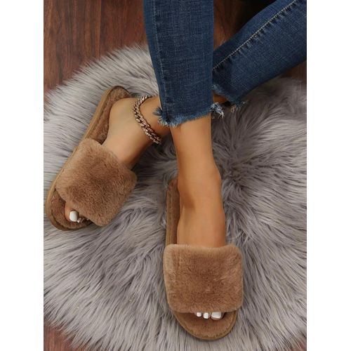 Chaussures Chaussons D'intérieur Coordonnants Pour Femmestoboggans Chauds En Peluchetoboggans De Chambre Couchermodehiver Peluches
